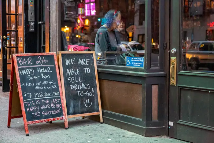 A photo of a chalkboard at Bar 2A